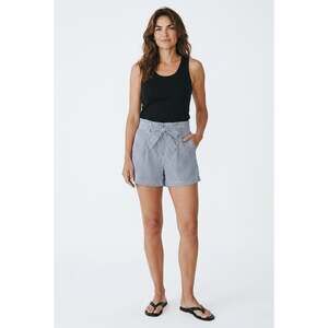 Max Studio Women's Paperbag Mini Shorts w/ Belt Striped Dotted Print Size XS/S